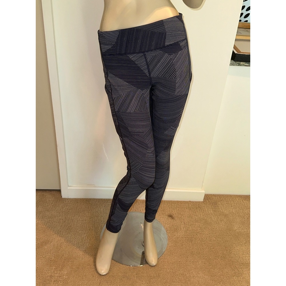 Lululemon Speed Up Tight Geometric Etch Hail Midnight  Navy Running Leggings 8